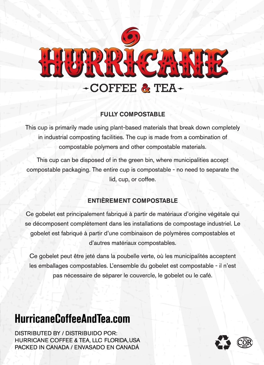 Hurricane Coffee Nor'easter Dark Roast, Compostable Single Serve Coffee Pods Compatible with Keurig K-Cup Brewers, 20 Count per Box, 2 Boxes