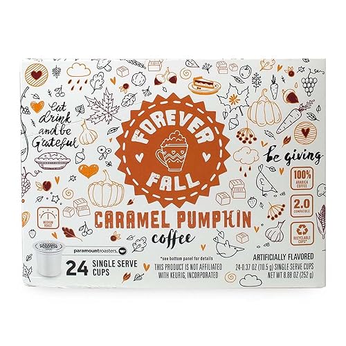 Forever Fall Caramel Pumpkin Single Serve K Cup Pods, 24 Count (Pack of 1) by Paramount Roasters (medium roast)