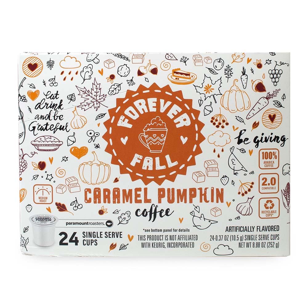 Forever Fall Caramel Pumpkin Single Serve K Cup Pods, 24 Count (Pack of 1) by Paramount Roasters (medium roast)