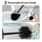 DOWRY Toilet Bowl Brush and Holder for Bathroom, Deep Cleaning Toilet Brush and Holder Set with Long Handle, Hidden Toilet Bowl Brush with Replaceable