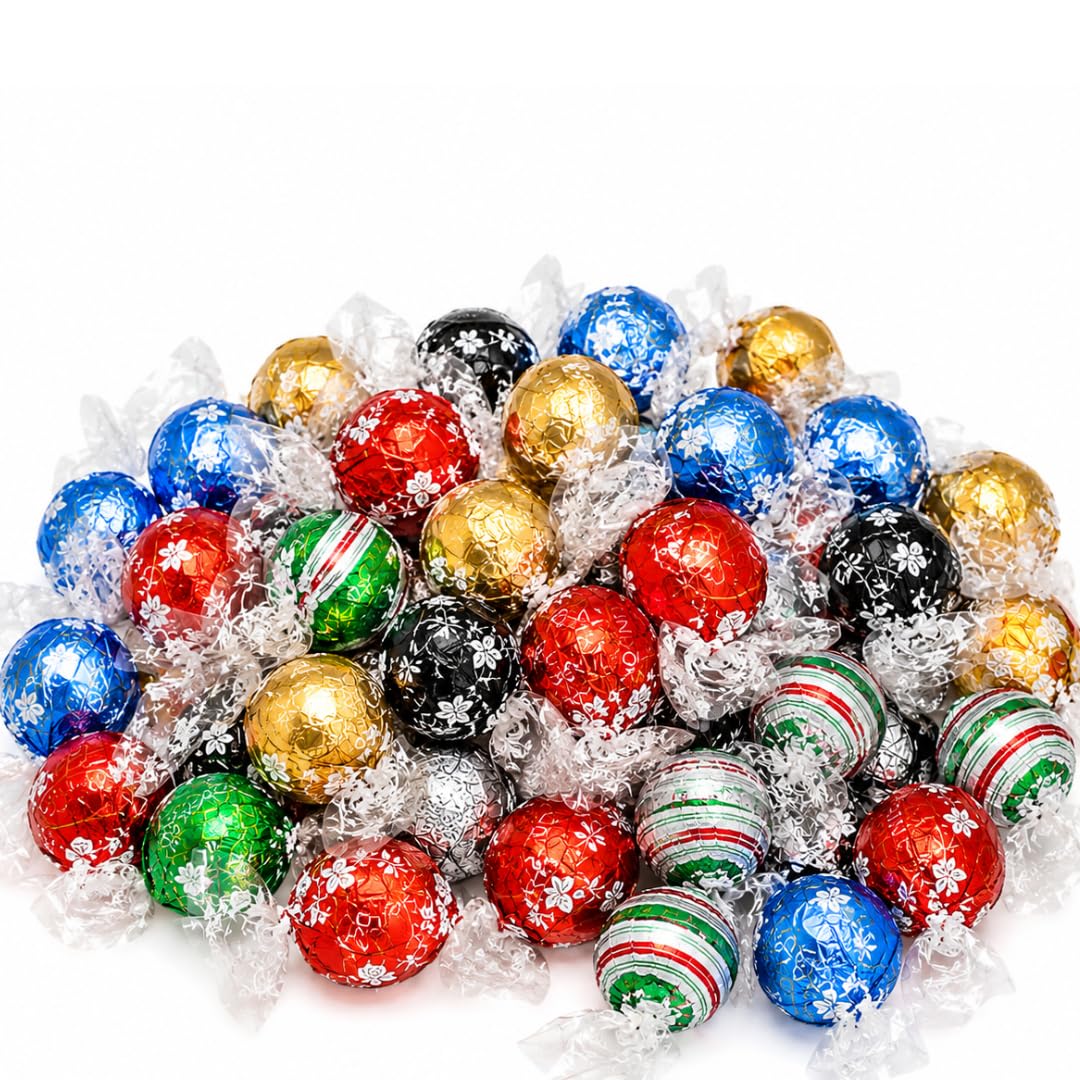 100 Count Assorted Chocolate Truffles, 5-8 Flavors (Flavors May Vary) - Milk & Dark Chocolate Candy, Gourmet Fine Chocolate Box, Basket Filler, Gift