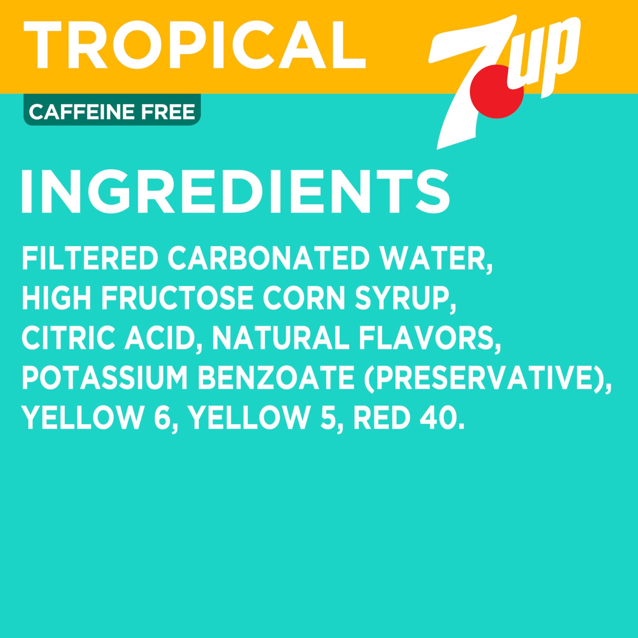 7UP Tropical Soda, 12 fl oz cans, 12 pack