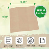 Brown Organic Unbleached Z-Fold Paper Towels 1250ct | 100% Post-Consumer Waste, Sustainable Multifold Towels in Bulk | Recycled Paper Towels