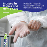 CARE PLUS Latex-Free Vinyl Gloves Clear Medium Size 100 Count | Heavy Duty, Non-Sterile, Powder-Free, Rubber | Food Prep, Kitchen & Cleaning Gloves