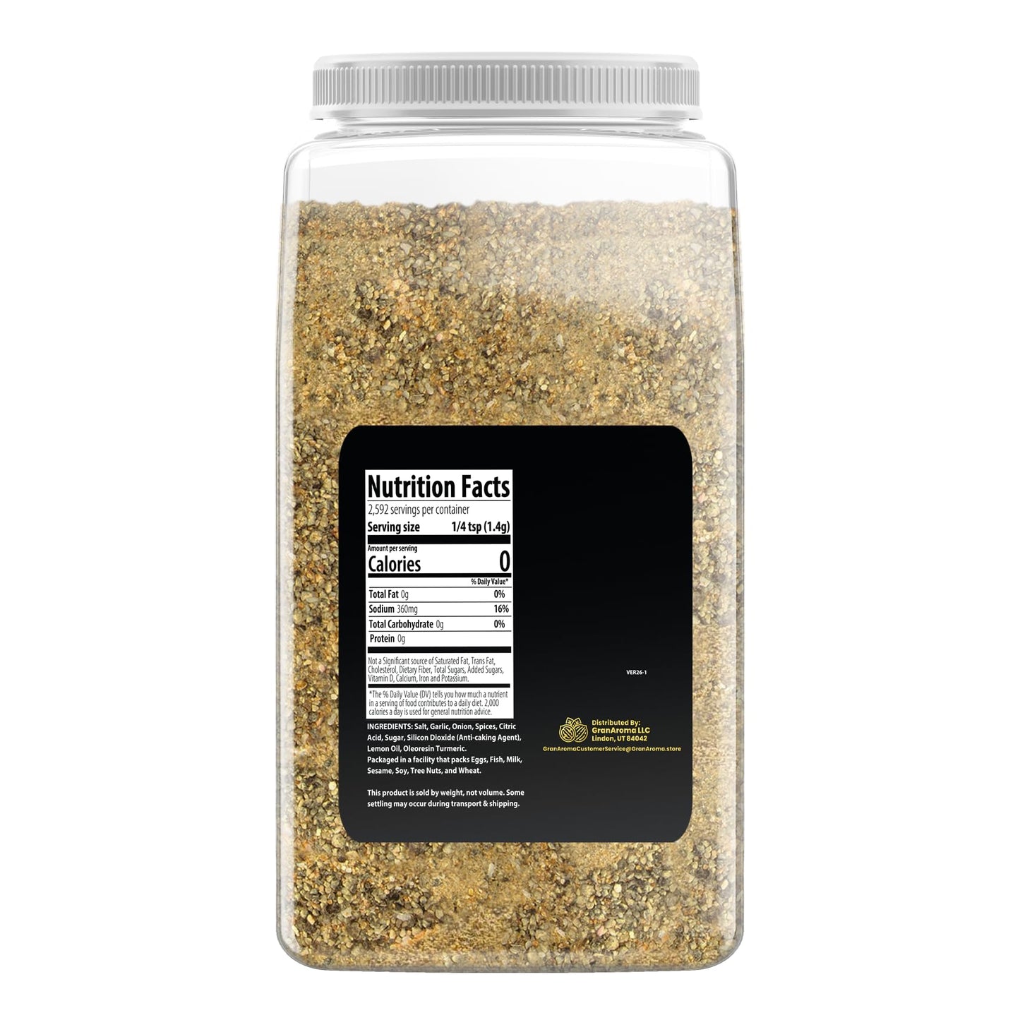 GranAroma Lemon Pepper Seasoning, 8 lb, Versatile Seasoning Blend, Chicken & Steak, Zesty Flavor