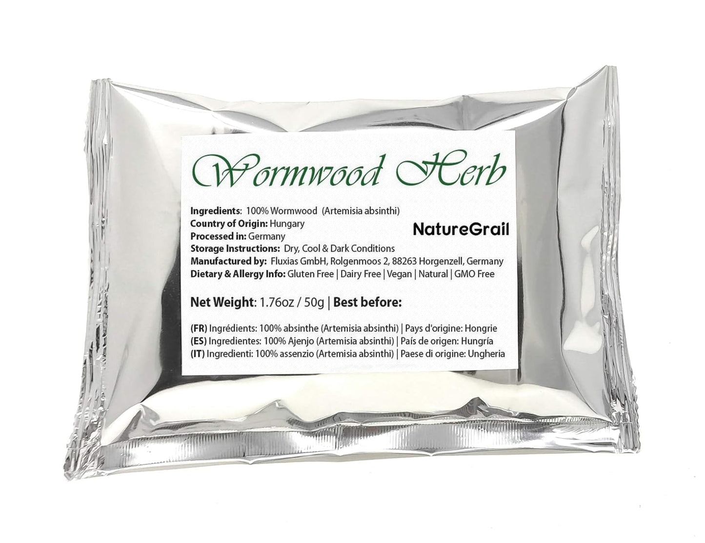 Wormwood Herb - Used In Absinthe - Flavoring For Spirits And Wines, Including Bitters, Vermouth And Pelinkovac - Ingredients: 100% Natural Wormwood