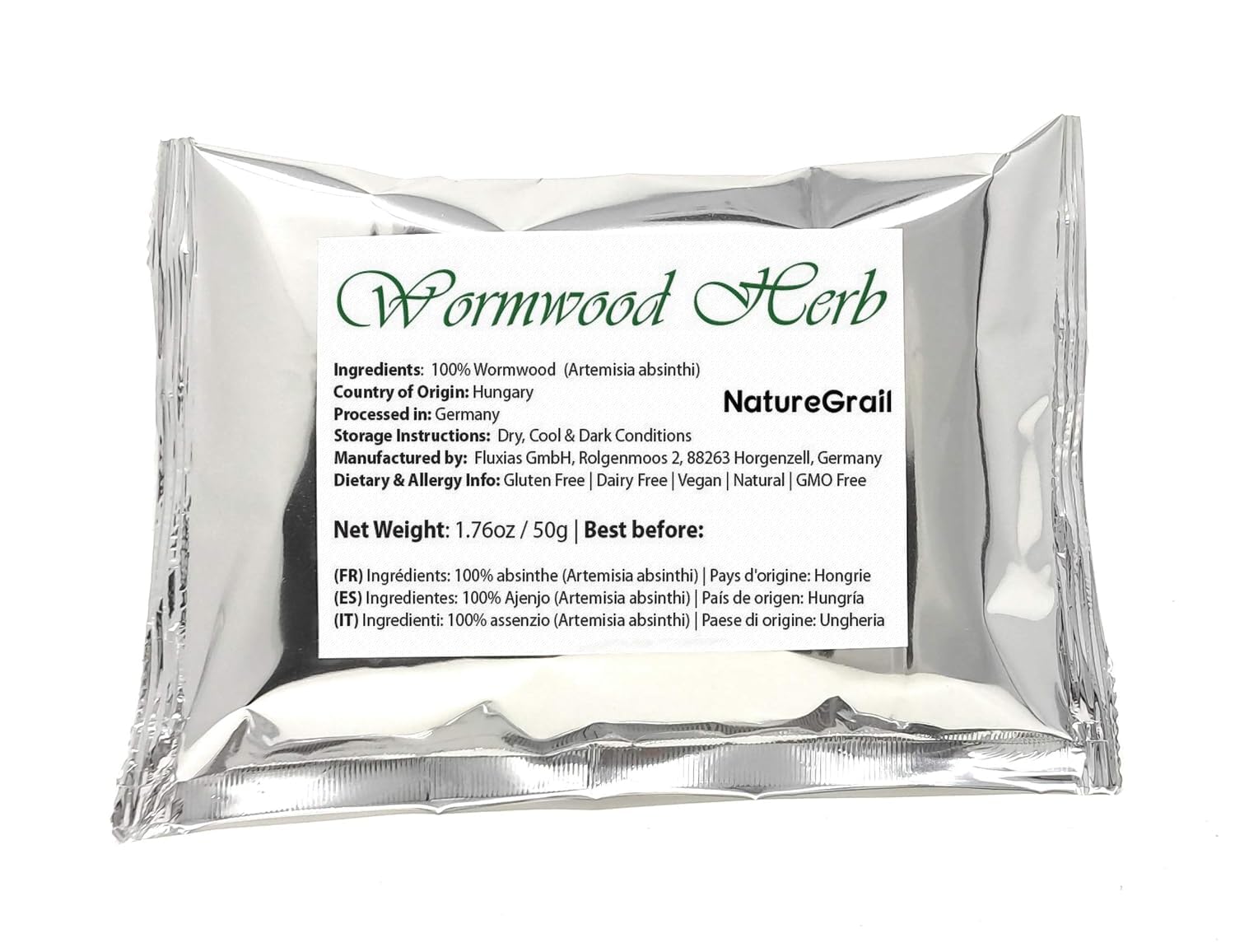 Wormwood Herb - Used In Absinthe - Flavoring For Spirits And Wines, Including Bitters, Vermouth And Pelinkovac - Ingredients: 100% Natural Wormwood