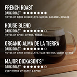 Peet's Coffee, Keurig K-Cup Pods Dark Roast Variety Pack, 100% Arabica Coffee - Major Dickason's Blend, French Roast, Organic Alma De La Tierra, House