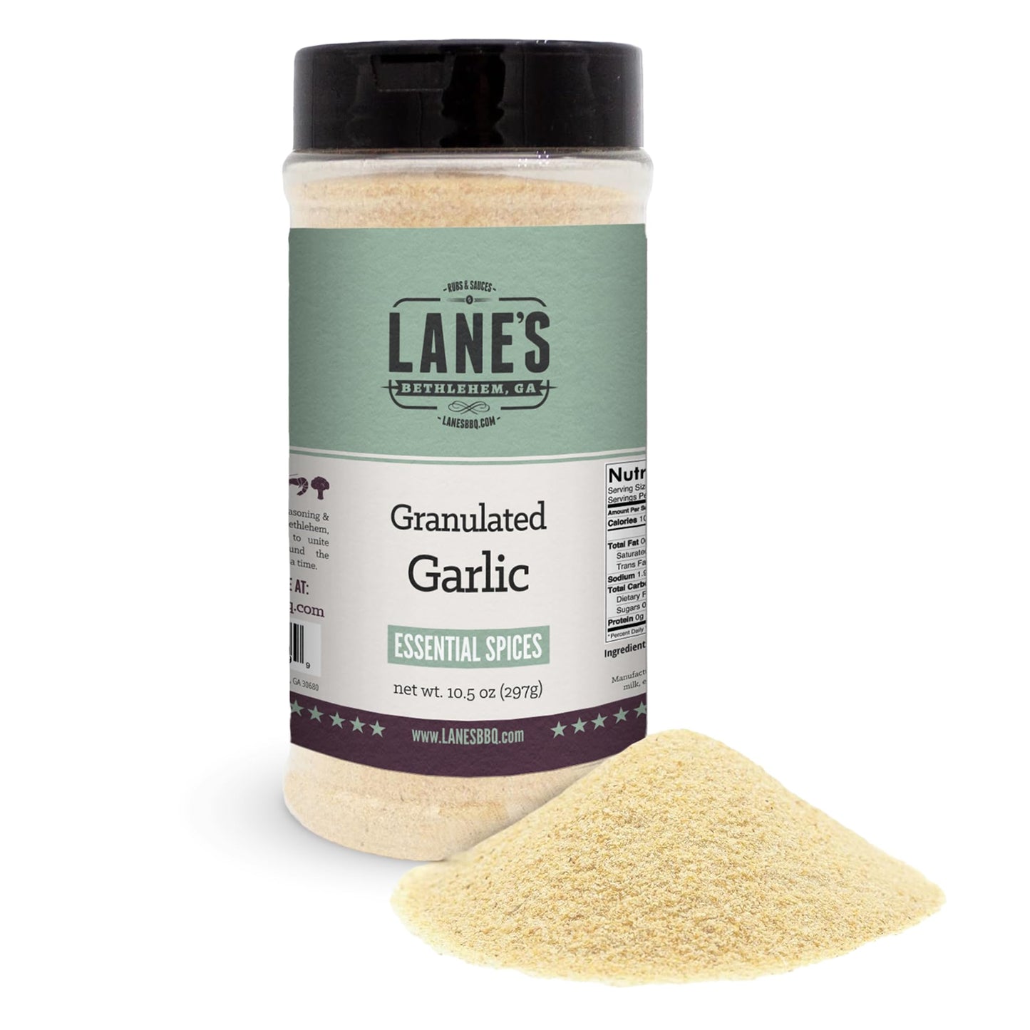 Lane's Granulated Garlic Seasoning - All Natural Premium Garlic Granules for Cooking and Grilling | No Preservatives | 10.5oz