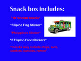 Filipino Snacks Box Variety Pack Assortment of 10 Authentic Food Products like Lucky Me, JackNJill, Skyflakes and more with Philippines Flag and Pride
