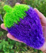 Cute Fruit Strawberry Acrylic Dish Scrubber Non-Scratch Washing Sponge Rag Clean Cloth Purple Pack of 2