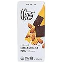 Theo Salted Almond Organic Dark Chocolate Bar, 70% Cacao, 1 Bar | Vegan, Fair Trade