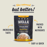 Wella Cereal Oatmeal Alternative, Gluten-Free Breakfast Hot Cereal, Grain-Free Paleo Organic Vegan High Protein Superfood, Plant-Based Non-GMO, Low in
