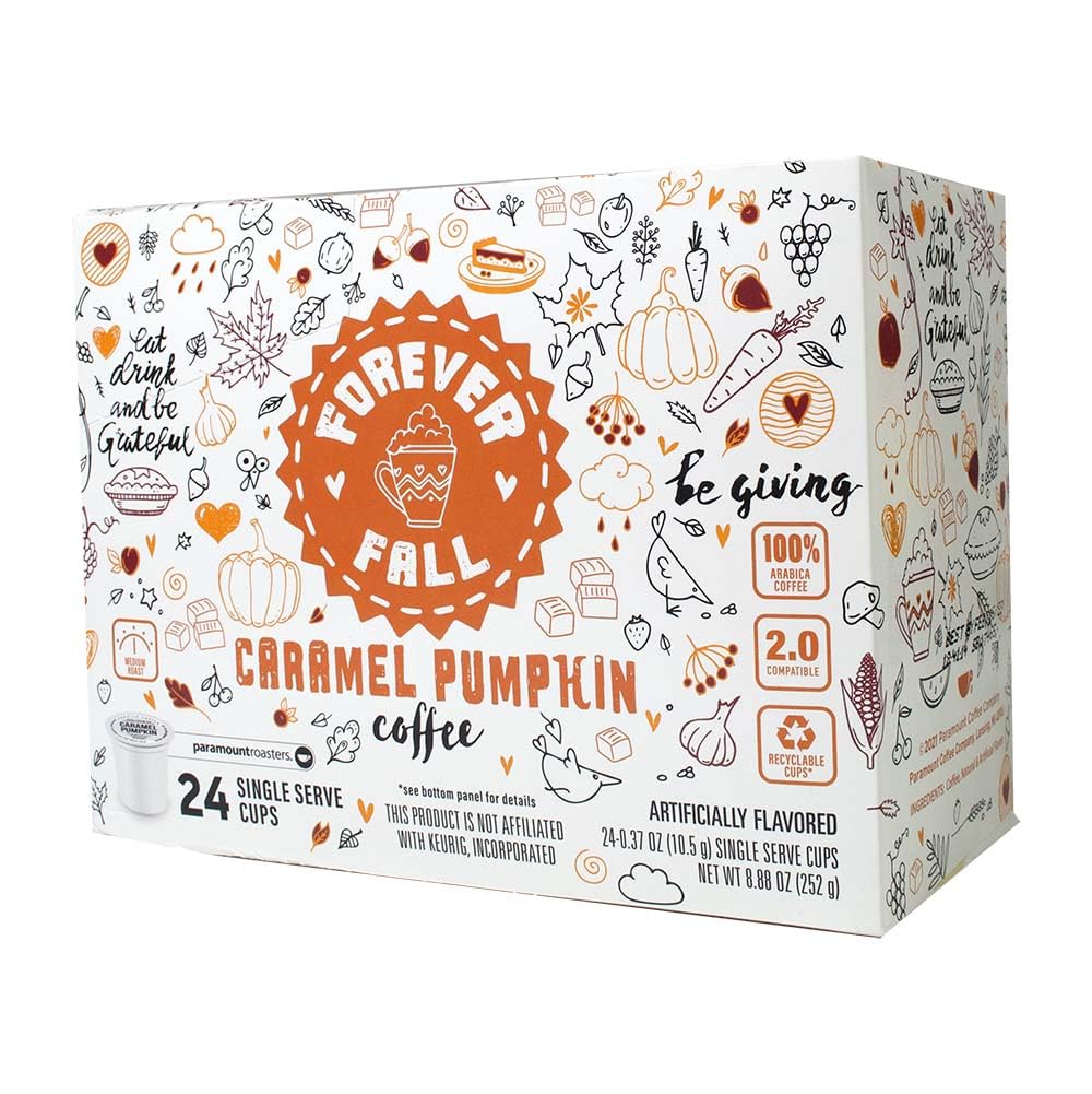 Forever Fall Caramel Pumpkin Single Serve K Cup Pods, 24 Count (Pack of 1) by Paramount Roasters (medium roast)