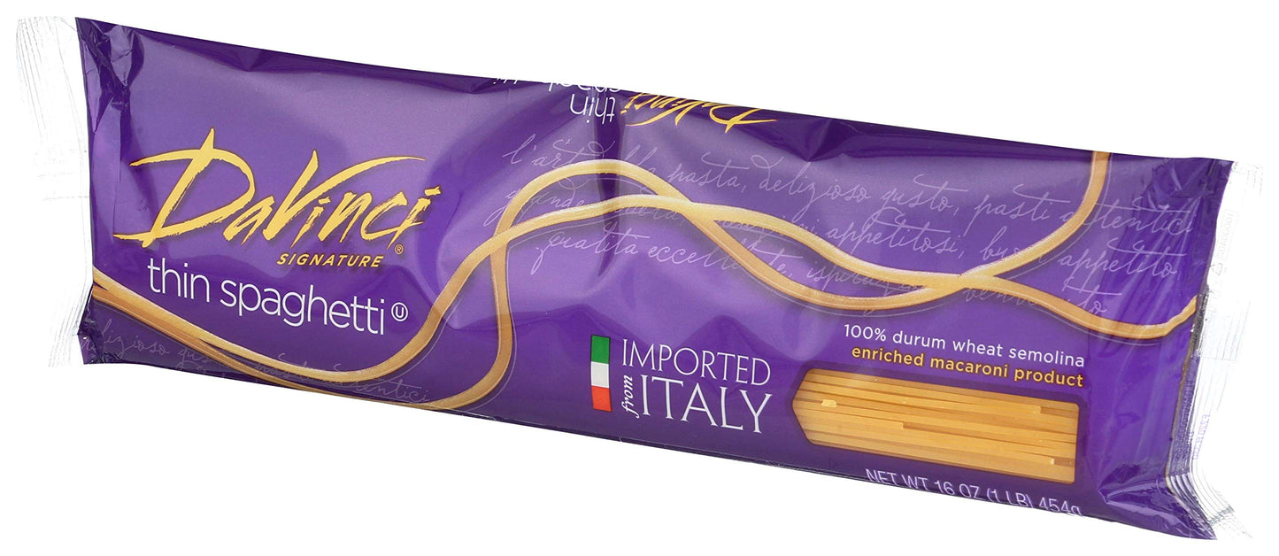 DaVinci Thin Spaghetti Pasta - Case of 20 - 16 oz.