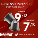 Caffè Borbone Espresso Intenso Aluminum Capsules Compatible with Nespresso Original Machines, Dark Roast, 50 Count