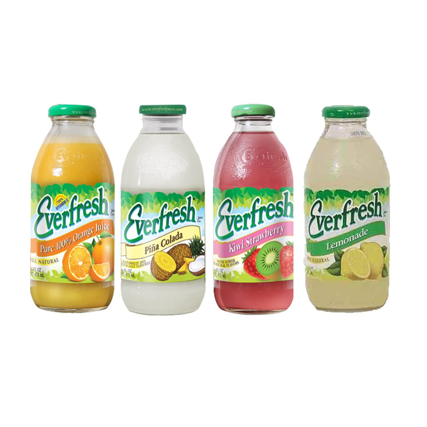 BeeQ Box - (Pack of 8) Variety Everfresh Juice, 8 Differnt Flavors : Peach Watermelon, Grape, Apple, Mango Carrot, Orange, Pina Colada, Kiwi