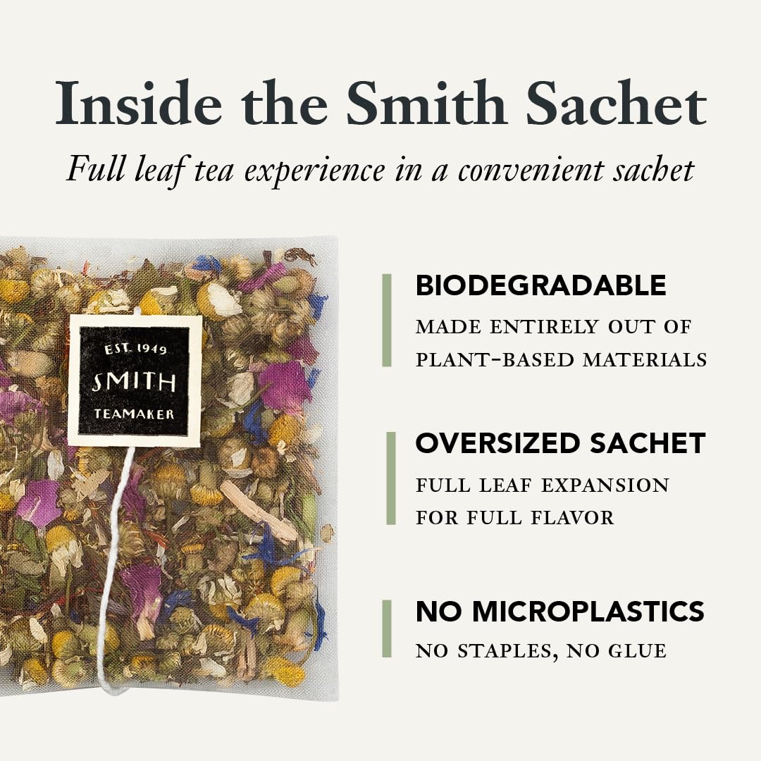 Steven Smith Teamaker British Brunch No. 18, Caffeinated, Sugar-Free, Full Leaf, English Breakfast Black Tea Bags 15 Sachets, 1.48oz each