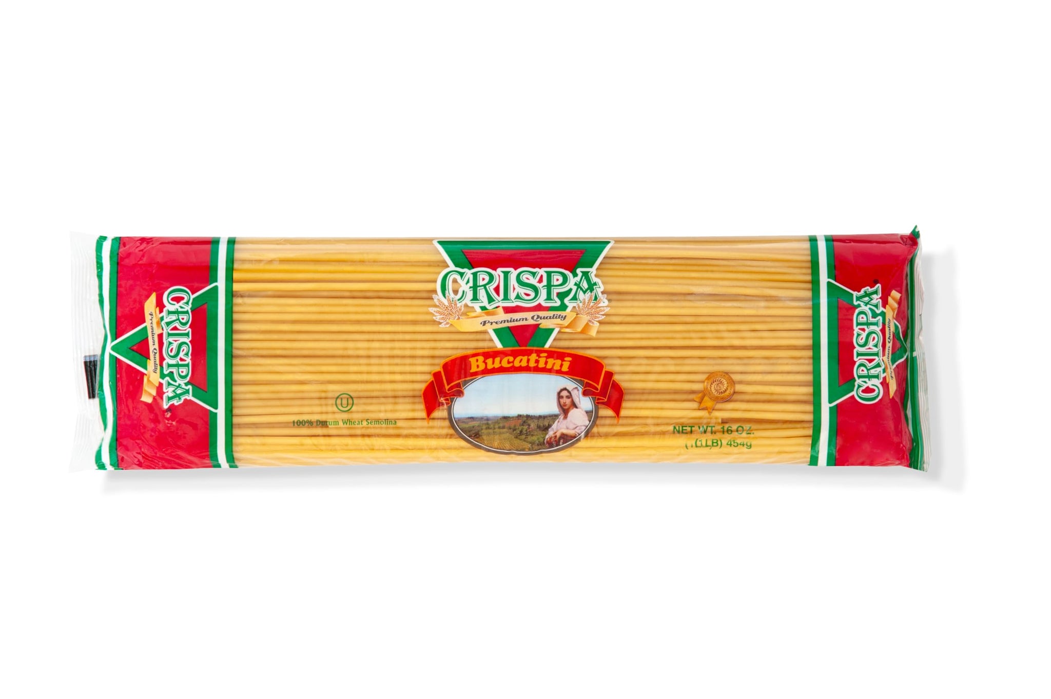 Crispa Bucatini Pasta | Premium Durum Wheat Semolina | Authentic Hollow Spaghetti-Style Noodles For Sauces | 1lb (16oz) Pack | Traditional Italian