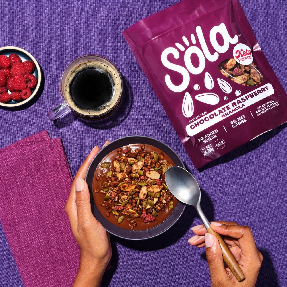 SOLA Granola, Low Carbs, Gluten free (Chocolate Raspberry, 11 Ounce (Pack of 1))