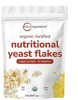 Micro Ingredients Organic Fortified Nutritional Yeast Flakes, 2lb (32oz) | Rich in Vegan Protein, B Vitamins, & Beta-Glucans | Keto Friendly, Dairy