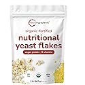 Micro Ingredients Organic Fortified Nutritional Yeast Flakes, 2lb (32oz) | Rich in Vegan Protein, B Vitamins, & Beta-Glucans | Keto Friendly, Dairy