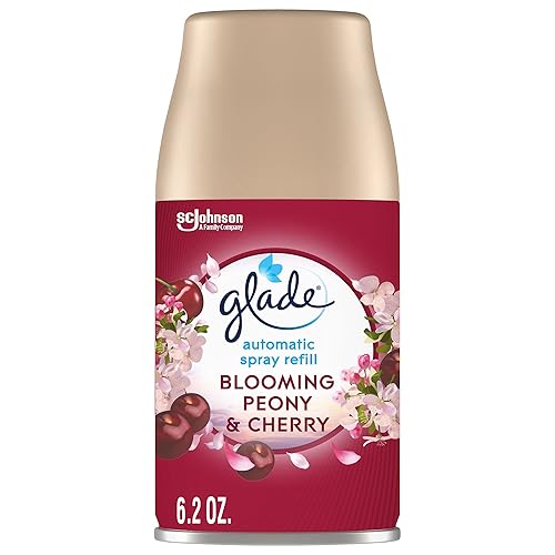 Glade Automatic Spray Refill, Air Freshener for Home and Bathroom, Blooming Peony & Cherry, 6.2 Oz