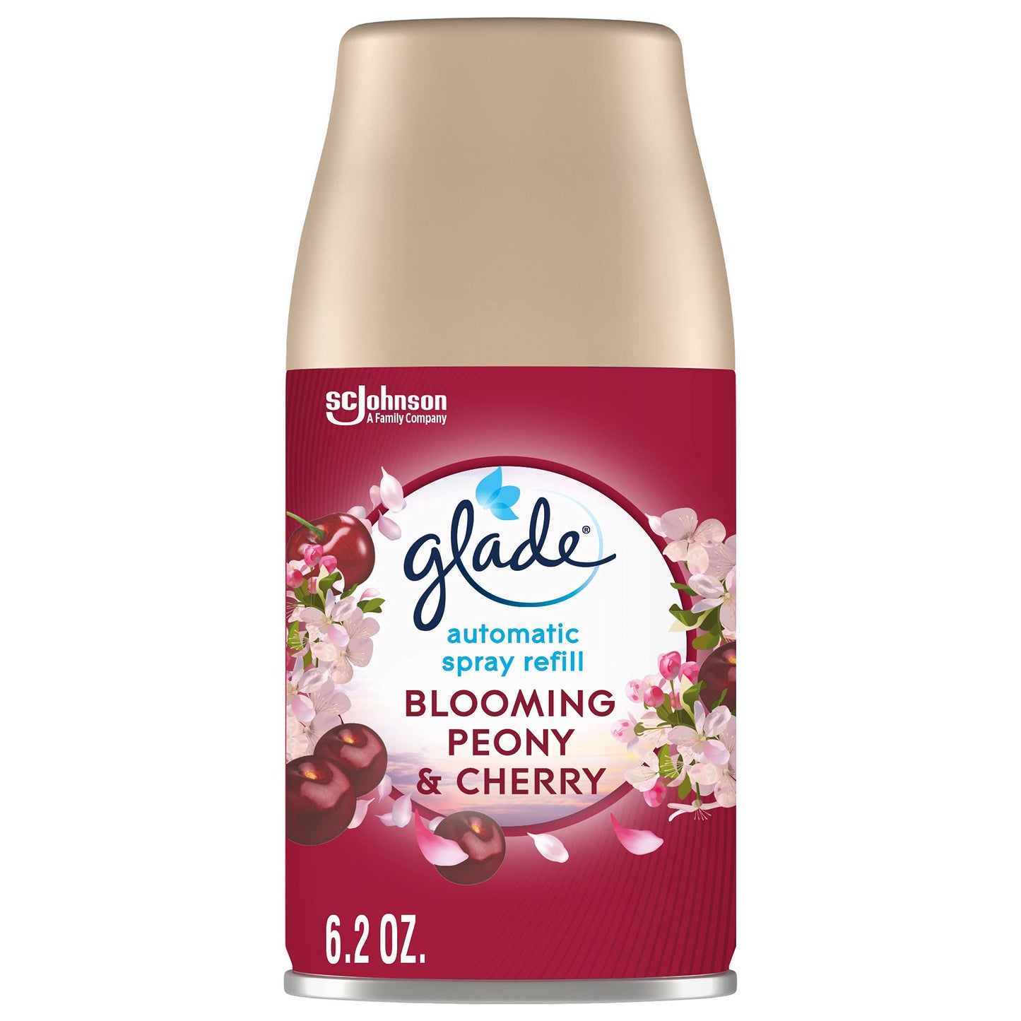 Glade Automatic Spray Refill, Air Freshener for Home and Bathroom, Blooming Peony & Cherry, 6.2 Oz