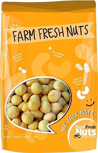 Dry Roasted Macadamia Nuts Unsalted (1 Lb.) - Oven Roasted Without Oil - Vegan & Keto Friendly - Baked in Small Batches for Added Freshness - Farm
