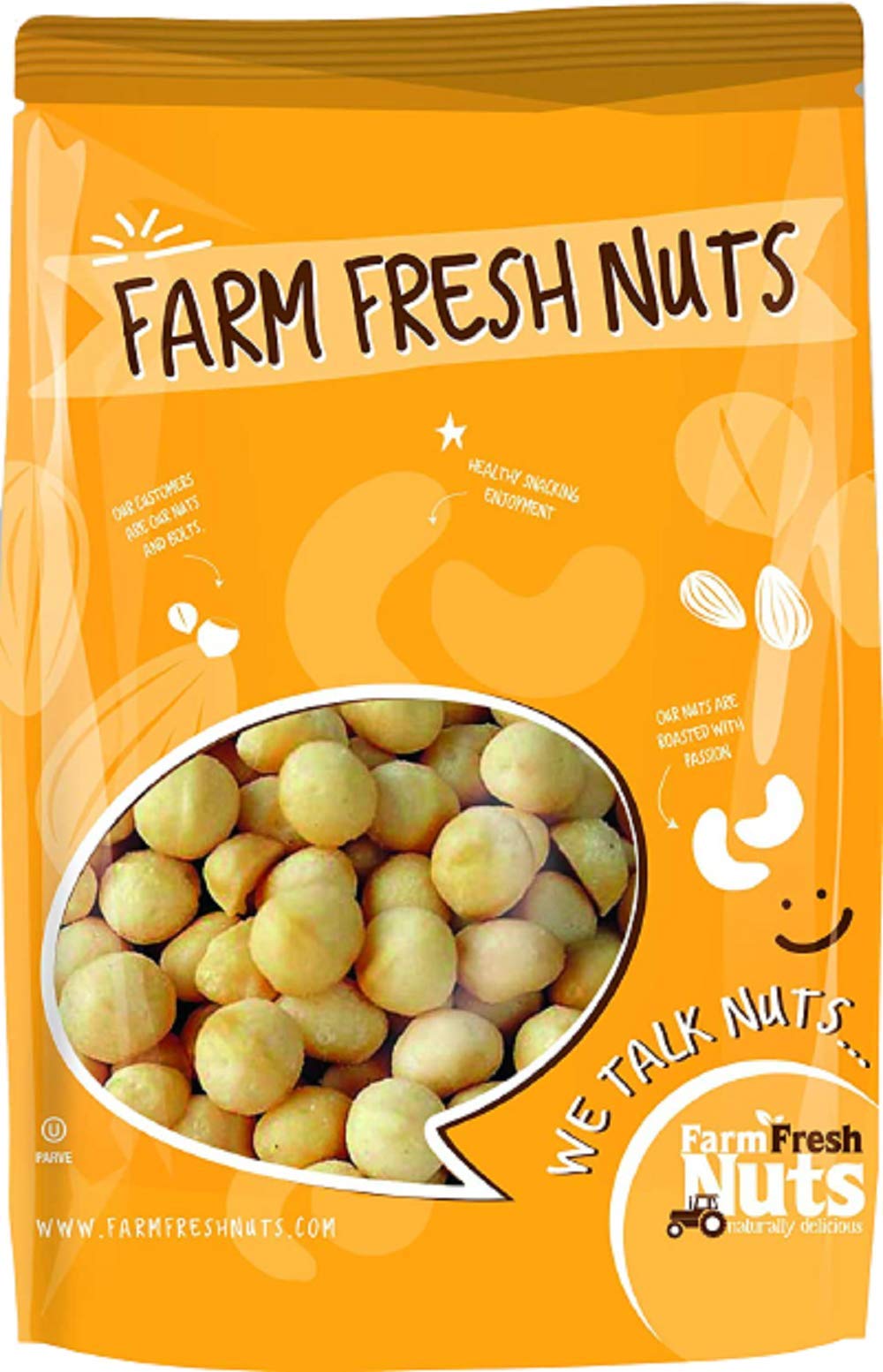 Dry Roasted Macadamia Nuts Unsalted (1 Lb.) - Oven Roasted Without Oil - Vegan & Keto Friendly - Baked in Small Batches for Added Freshness - Farm