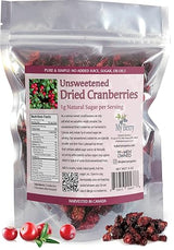 Unsweetened Dried Cranberries by My Berry | 3oz | Naturally Tart: 1g Natural Sugar Per Serving | Non-GMO | No Added Sugar, Juice or Oils | More