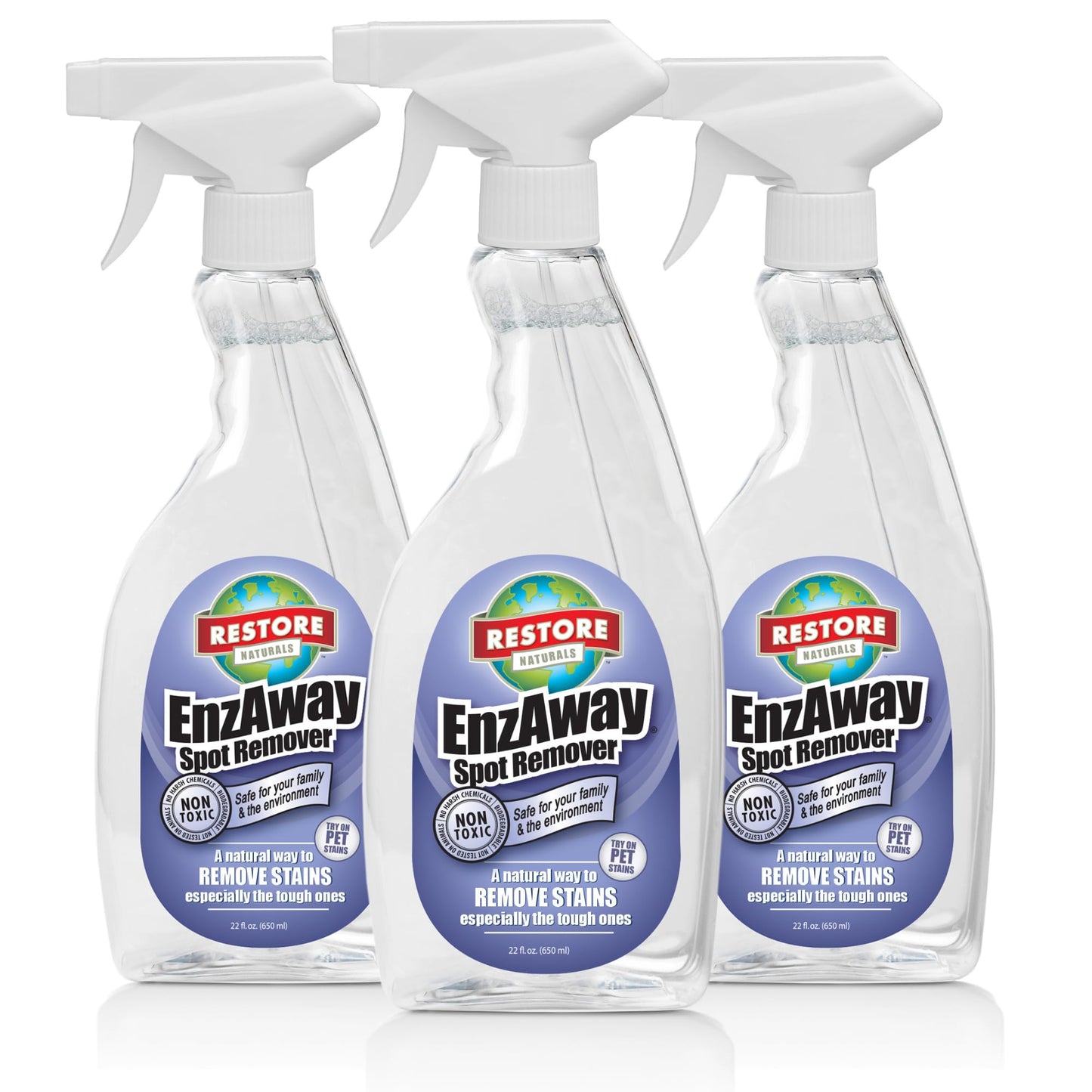 Restore Naturals Enzaway Spot Remover Spray - 22oz - Stain Treater Spray, Rug Cleaner, and Laundry Stain Remover | Plant Based | Biodegradable | Non