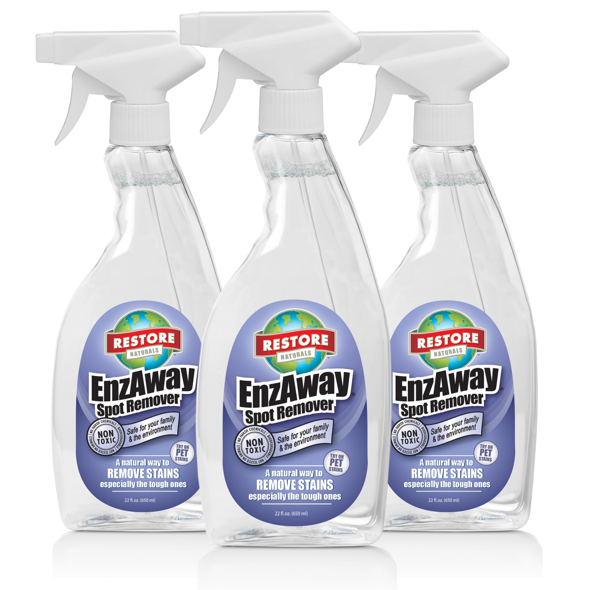 Restore Naturals Enzaway Spot Remover Spray - 22oz - Stain Treater Spray, Rug Cleaner, and Laundry Stain Remover | Plant Based | Biodegradable | Non