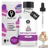 Dolce Flav Birthday Cake Extract - 2 Ounce Water-Soluble Kosher, Sugar-Free, Concentrated Festive Cake Flavoring for Frostings, Cupcakes & Desserts