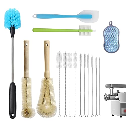 Heavy-Duty Multi-Purpose Kit chen Brush Set | for Meat Grinder, Mixer & Home Cleaning | Complete Kit for Stubborn Residue Removal (16-Piece Set)