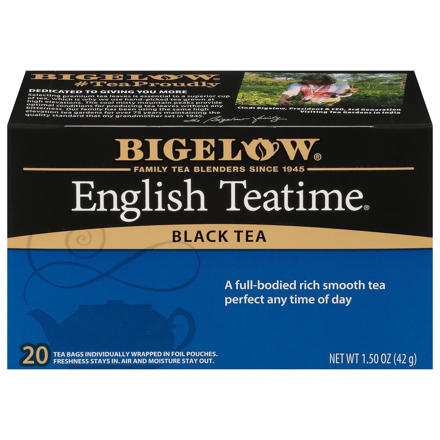 Bigelow English Teatime Black Tea Bags, 20 Count Box (Pack of 2)