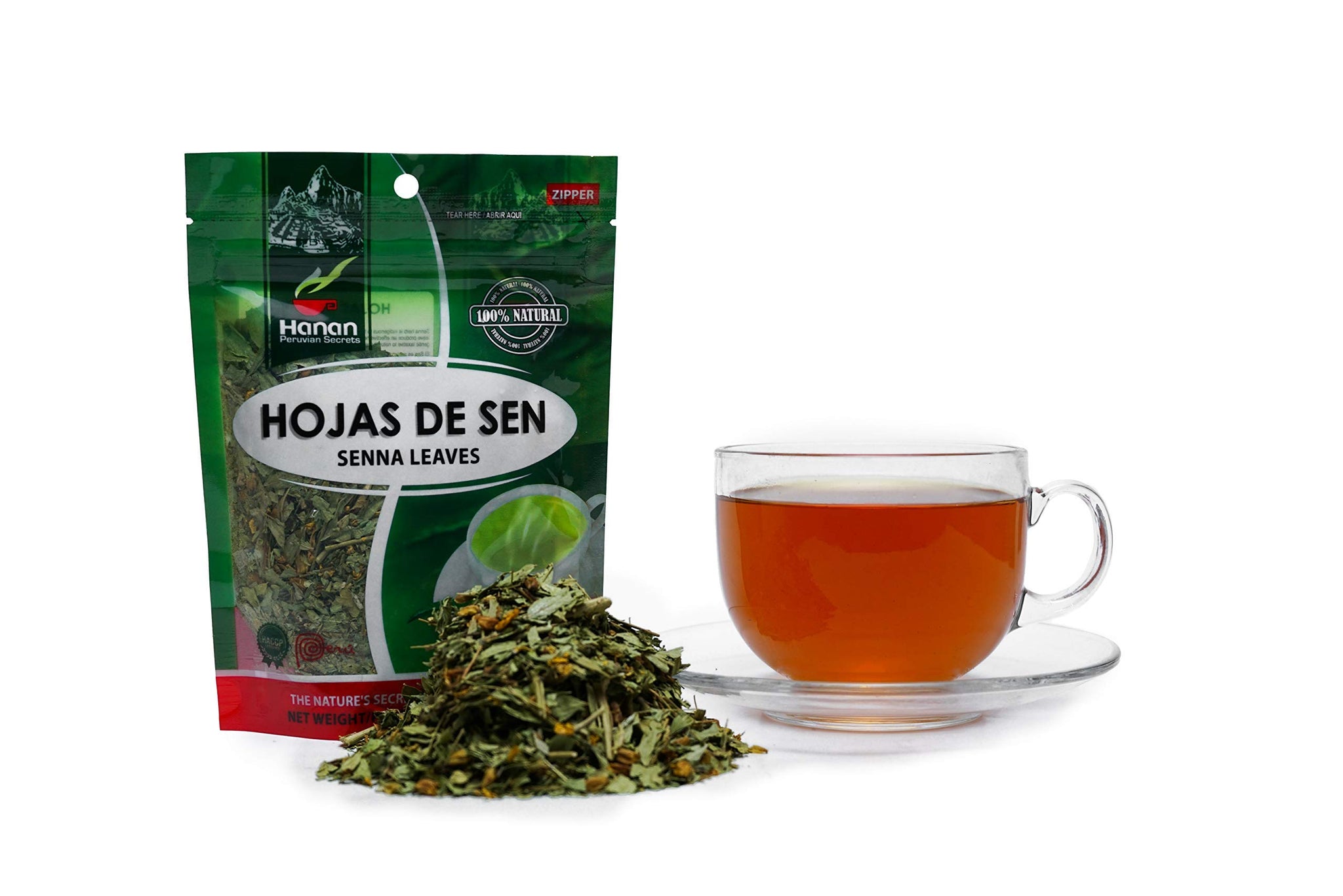 Hanan Peruvian Secrets Hojas de Sen Herbal Tea | 100% Natural Senna Leaves | 1.06oz / 30g | Naturally Aids in Gently Relieving Occasional Constipation