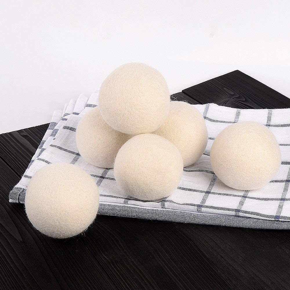 Wool Dryer Balls, 6 Pack Laundry Dryer Balls Reusable and Handmade, 100% Organic New Wool Natural Fabric Softener, Dryer Sheets Alternative and Reduce