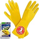 SteadMax 3/6 Pairs Cleaning Gloves, Reusable Natural Rubber Dish Gloves, Waterproof Latex Non-Slip Dishwashing Gloves for Kitchen and Household