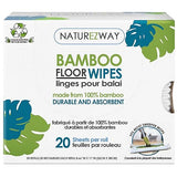 NatureZway Bamboo Floor Wipes|20 Wipes|Natural Bamboo Rayon|Soft and Durable|Works on Wood,Laminate,Tile|Compatible with Most Floor Cleaning