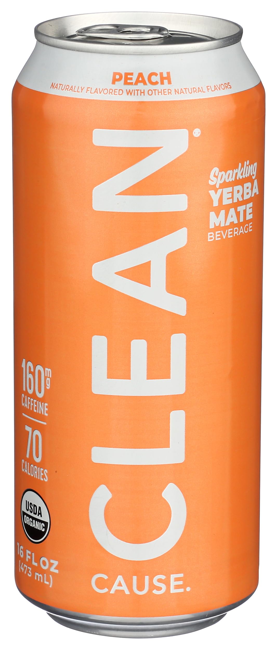 Clean Cause Yerba Mate Energy Drink, Peach, 16 oz