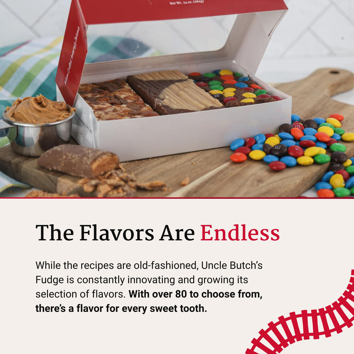Uncle Butch's Fudge Custom Gift Box - Pick 2 of 70+ Flavors, 16oz (12 Pack)