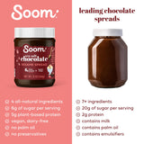 Soom Foods Chocolate Sea Salt Sesame Spread - 12oz (2 Pack) | Made with 4 Ingredients, Low Sugar, Dairy-Free, Nut-Free, Gluten-Free, Palm Oil-Free |