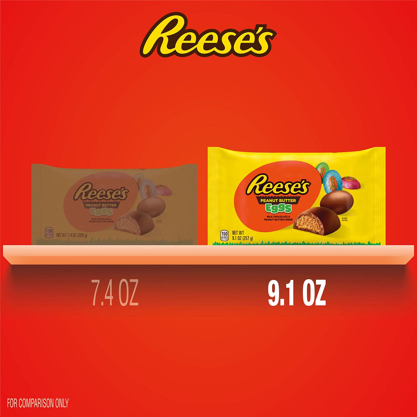 REESE'S Milk Chocolate Peanut Butter Creme Eggs, Easter Candy Bag, 9.1 oz