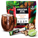 Cocktail Stix Zero Sugar Moscow Mule Mixer - Cocktail & Mocktail Drink Mixer - Skinny Mixes - Water Flavoring Packets - Vegan - No Calories, No Carbs