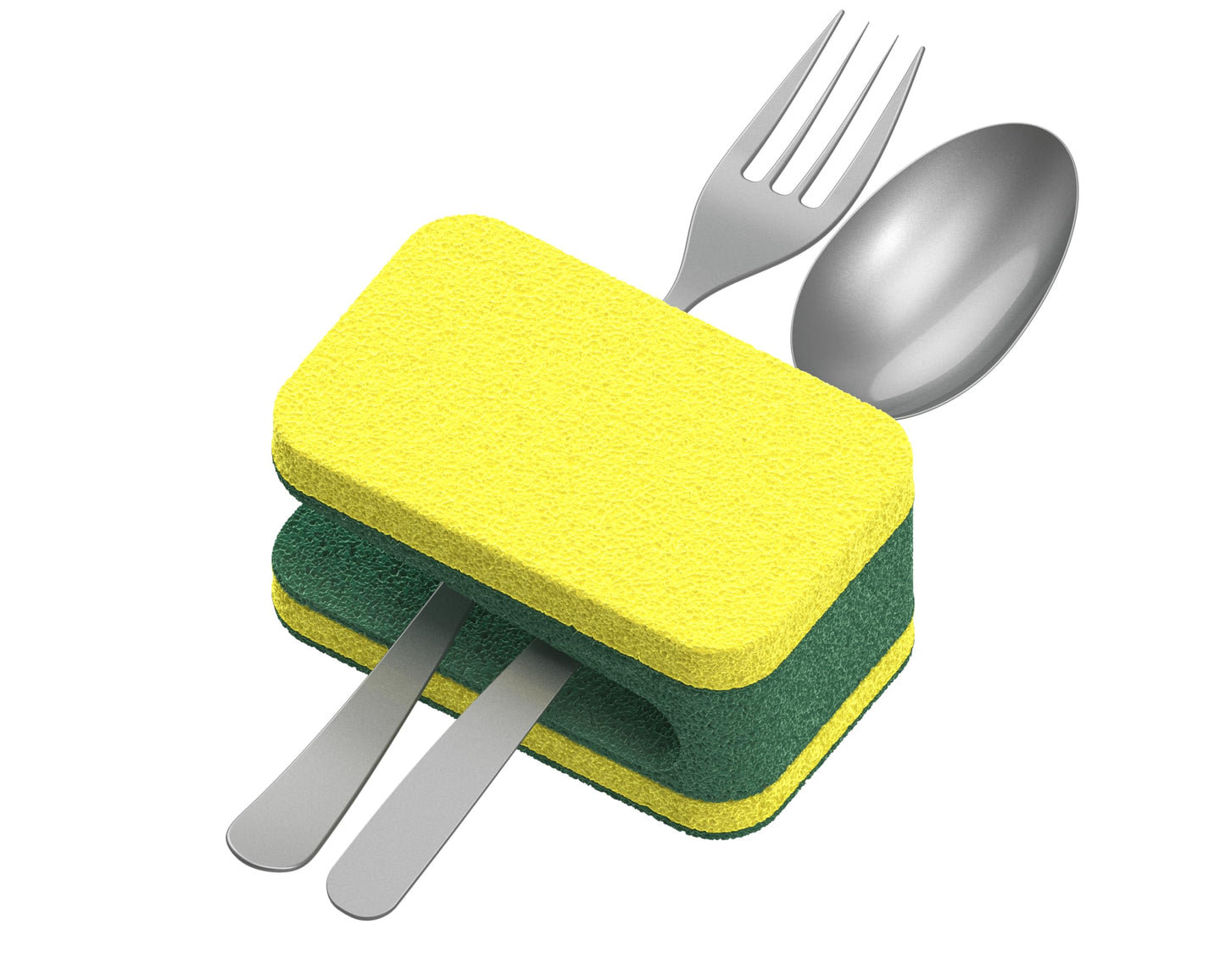 Dish Buddie Kitchen Sponge for Washing Dishes 2X Faster. Easy Grip. Dish Sponges Wash Both Sides of Dishes Simultaneously Safely Wash Knives. (8