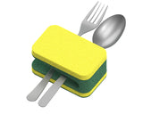 Dish Buddie Kitchen Sponge for Washing Dishes 2X Faster. Easy Grip. Dish Sponges Wash Both Sides of Dishes Simultaneously Safely Wash Knives. (8