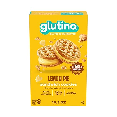 Glutino Gluten Free Lemon Pie Flavored Sandwich Cookies, Gluten Free Snacks, 10.5 oz.