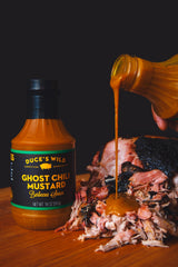 Duce’s Wild Barbecue Wild Ghost Chili Mustard Sauce - Sweet & Spicy Mustard BBQ Sauce with Ghost Chili & Chipotle Peppers - Bold Grilling & Smoking
