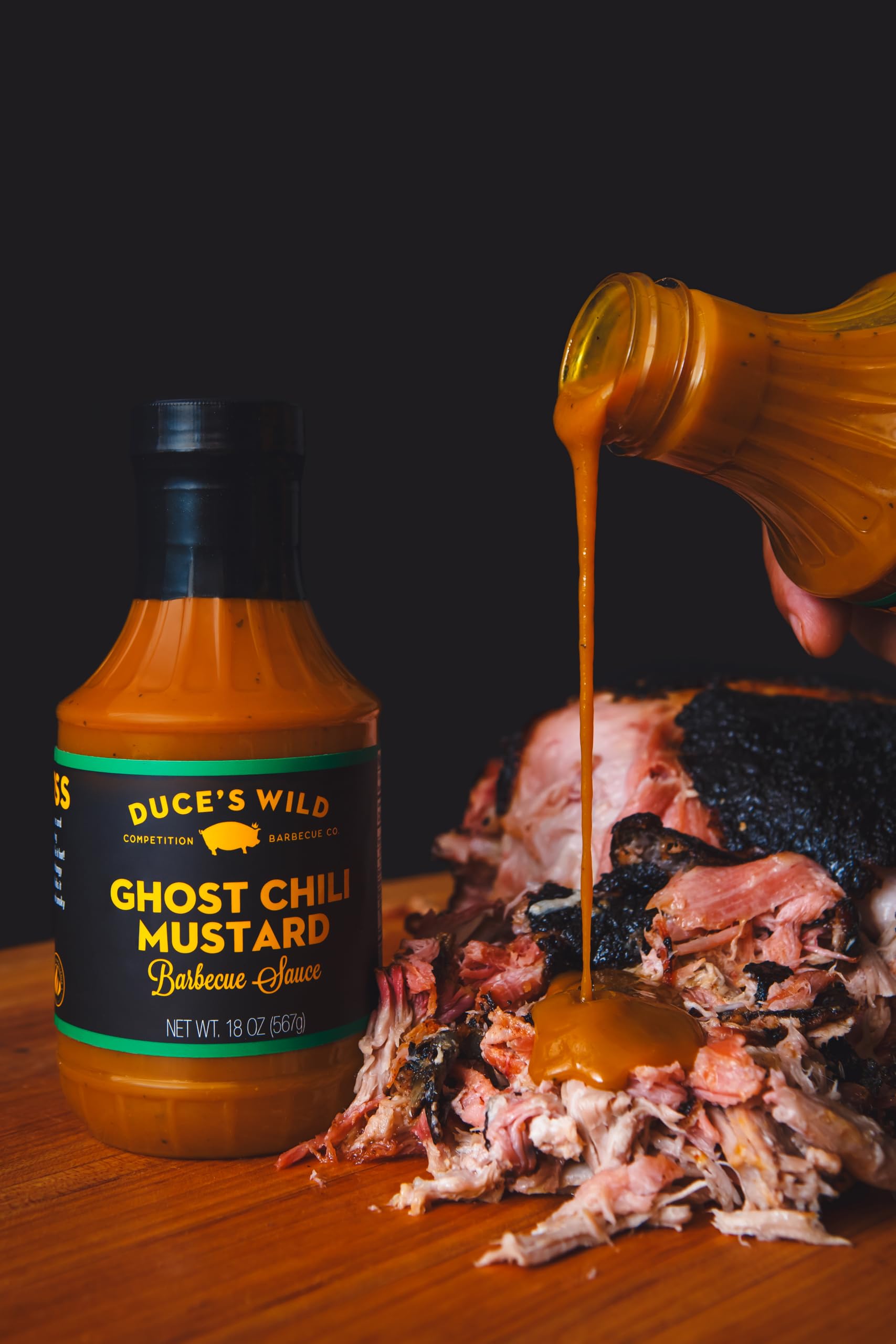 Duce’s Wild Barbecue Wild Ghost Chili Mustard Sauce - Sweet & Spicy Mustard BBQ Sauce with Ghost Chili & Chipotle Peppers - Bold Grilling & Smoking